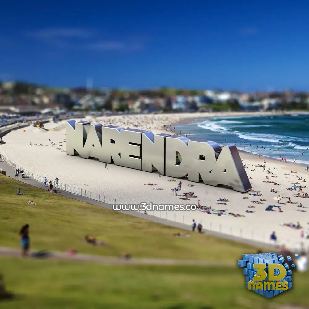narendra in Bondi Beach style - 3D name wallpaper