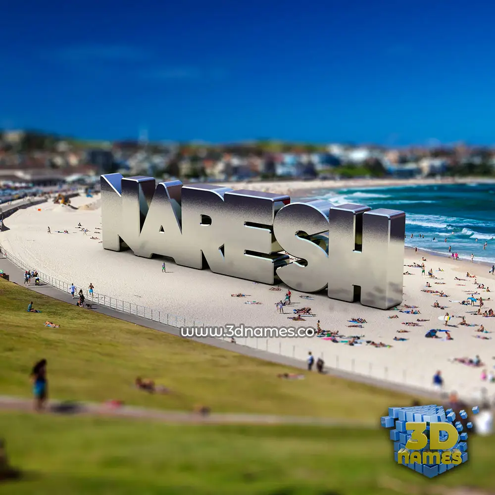 naresh in Bondi Beach style - 3D name wallpaper