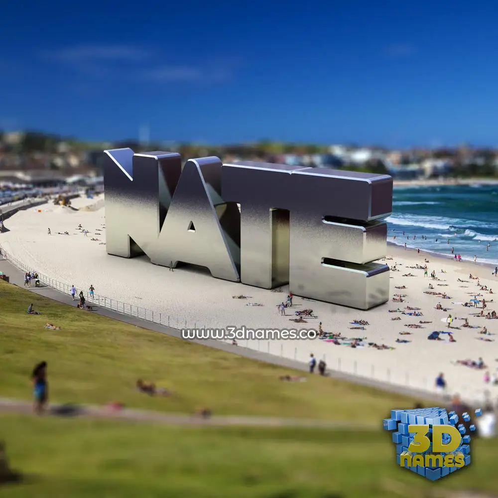 nate in Bondi Beach style - 3D name wallpaper