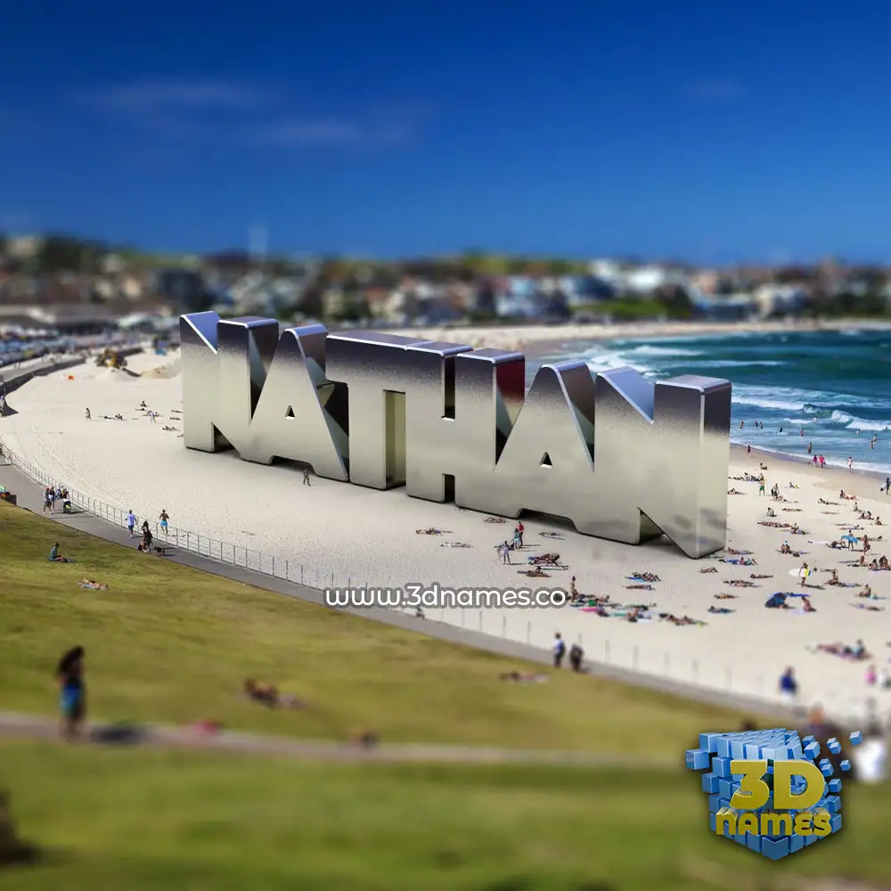 nathan in Bondi Beach style - 3D name wallpaper