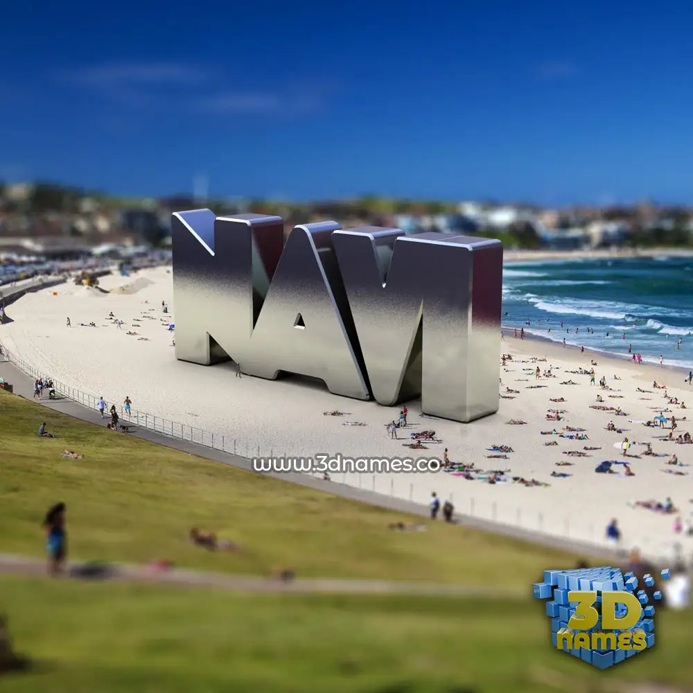 navi in Bondi Beach style - 3D name wallpaper