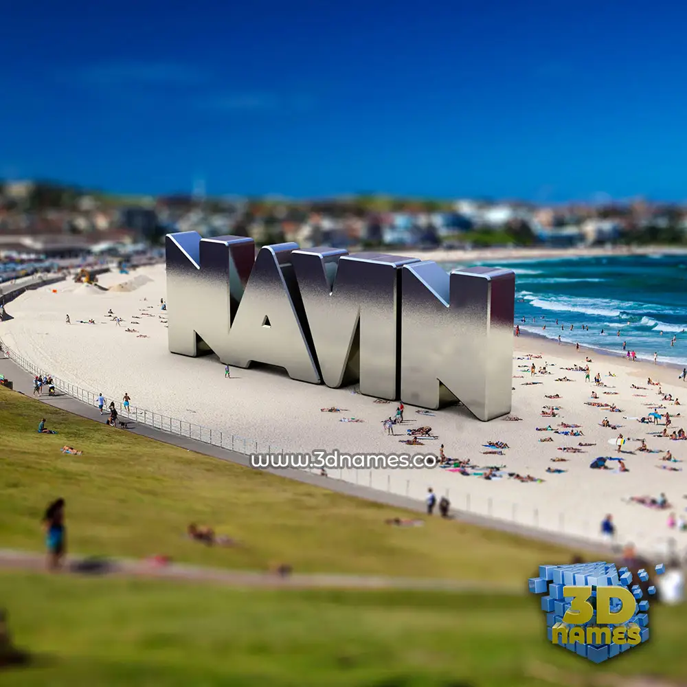 navin in Bondi Beach style - 3D name wallpaper