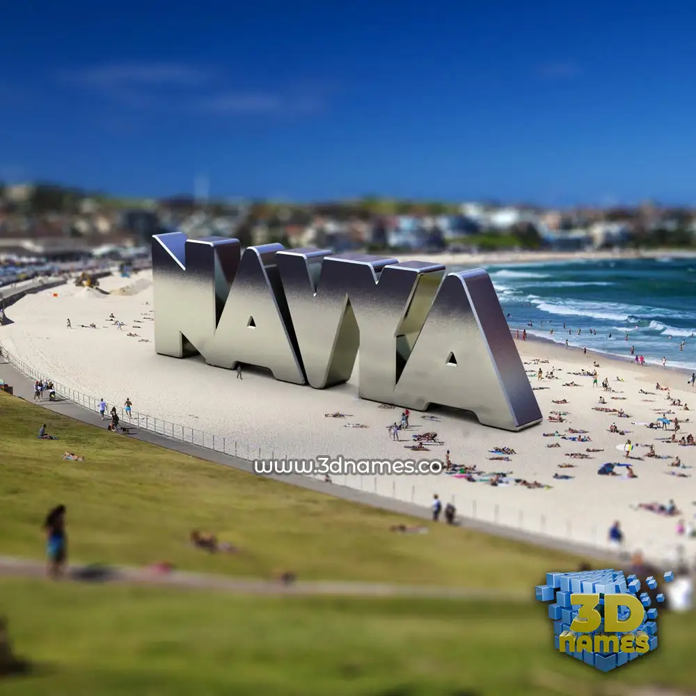 navya in Bondi Beach style - 3D name wallpaper