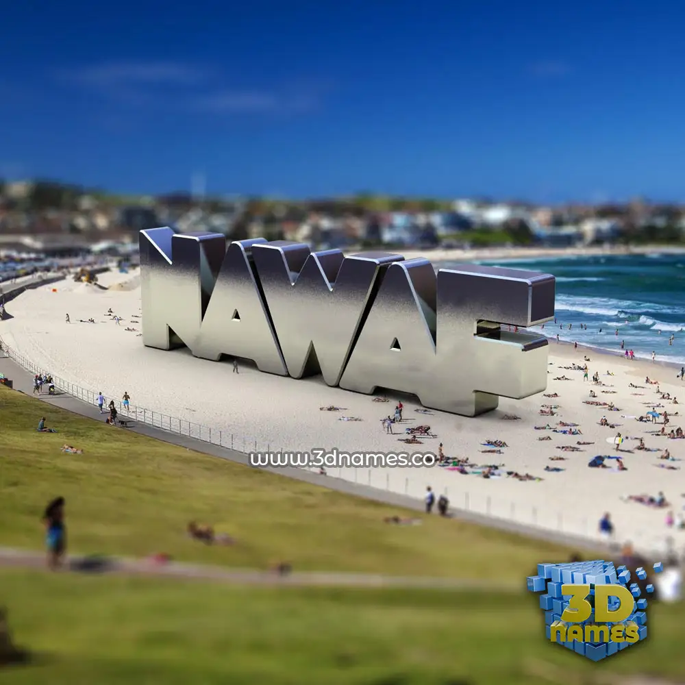 nawaf in Bondi Beach style - 3D name wallpaper