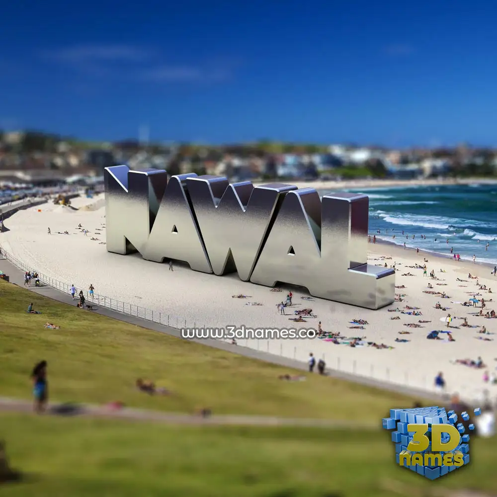 nawal in Bondi Beach style - 3D name wallpaper