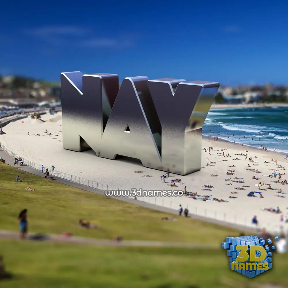 nay in Bondi Beach style - 3D name wallpaper
