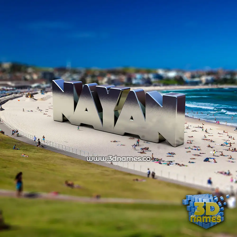 nayan in Bondi Beach style - 3D name wallpaper