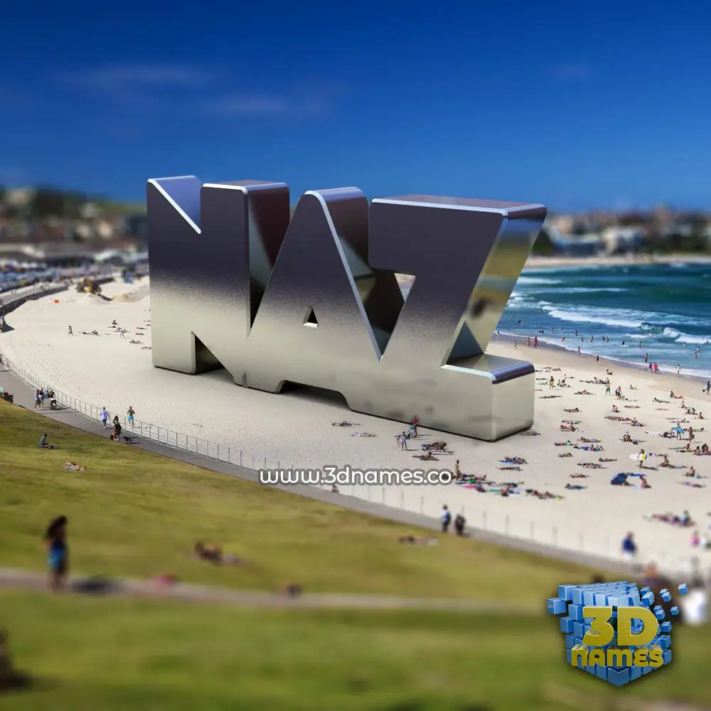 naz in Bondi Beach style - 3D name wallpaper