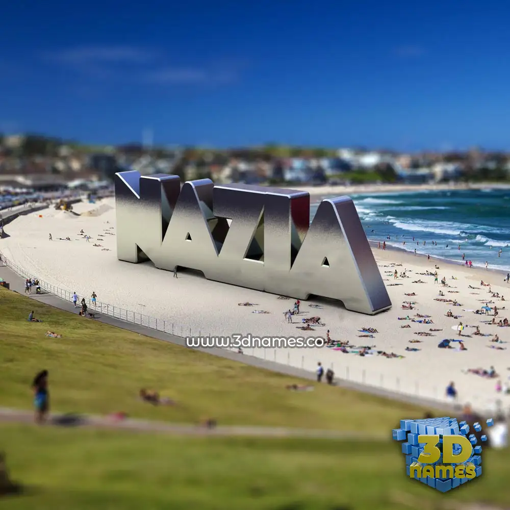 nazia in Bondi Beach style - 3D name wallpaper