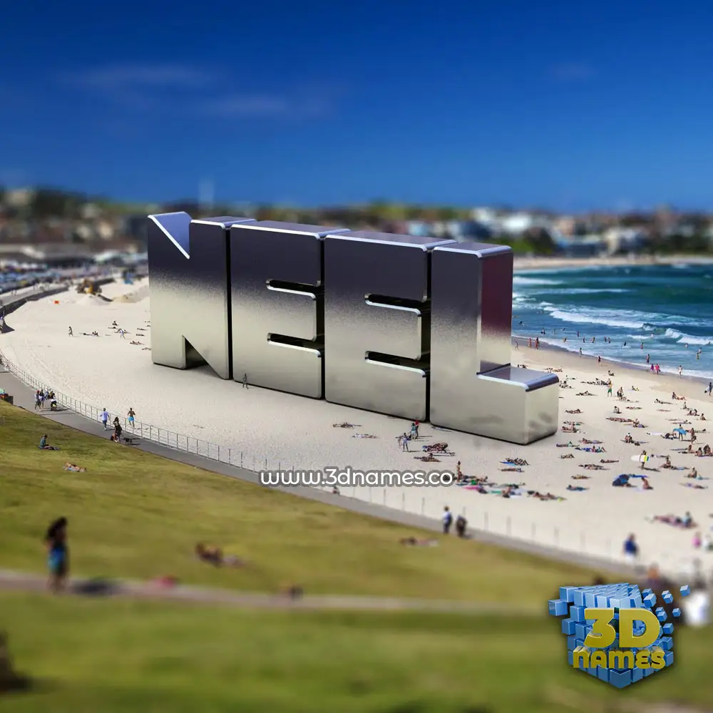 neel in Bondi Beach style - 3D name wallpaper