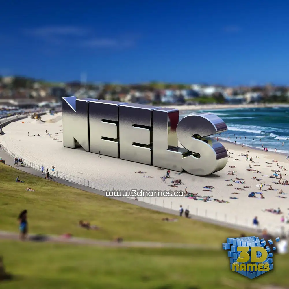 neels in Bondi Beach style - 3D name wallpaper