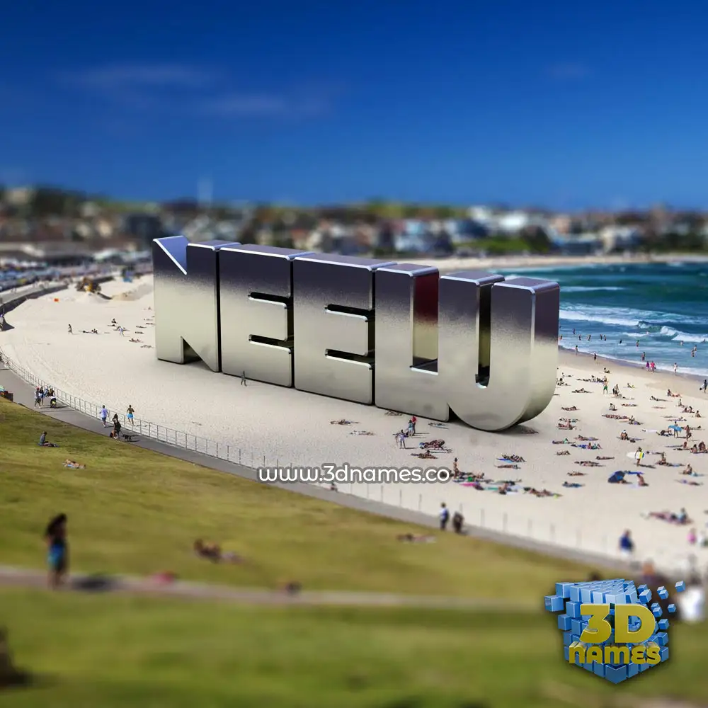 neelu in Bondi Beach style - 3D name wallpaper