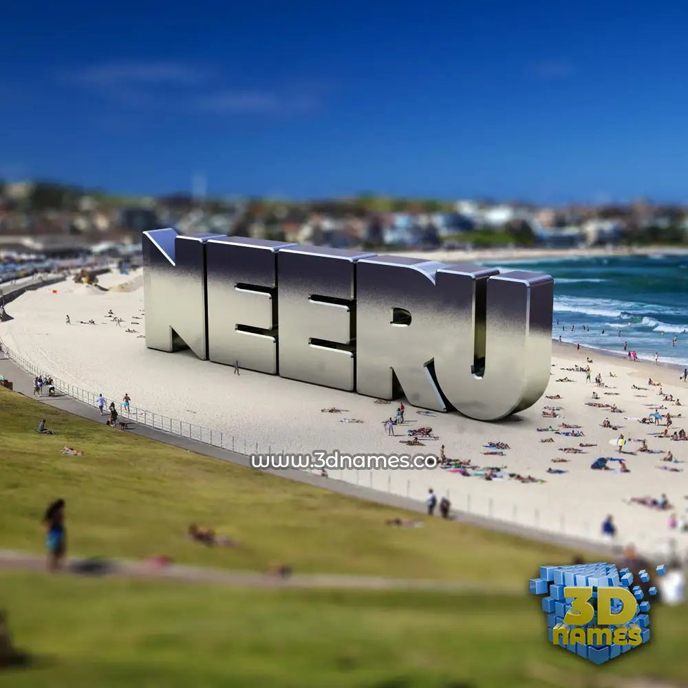 neeru in Bondi Beach style - 3D name wallpaper