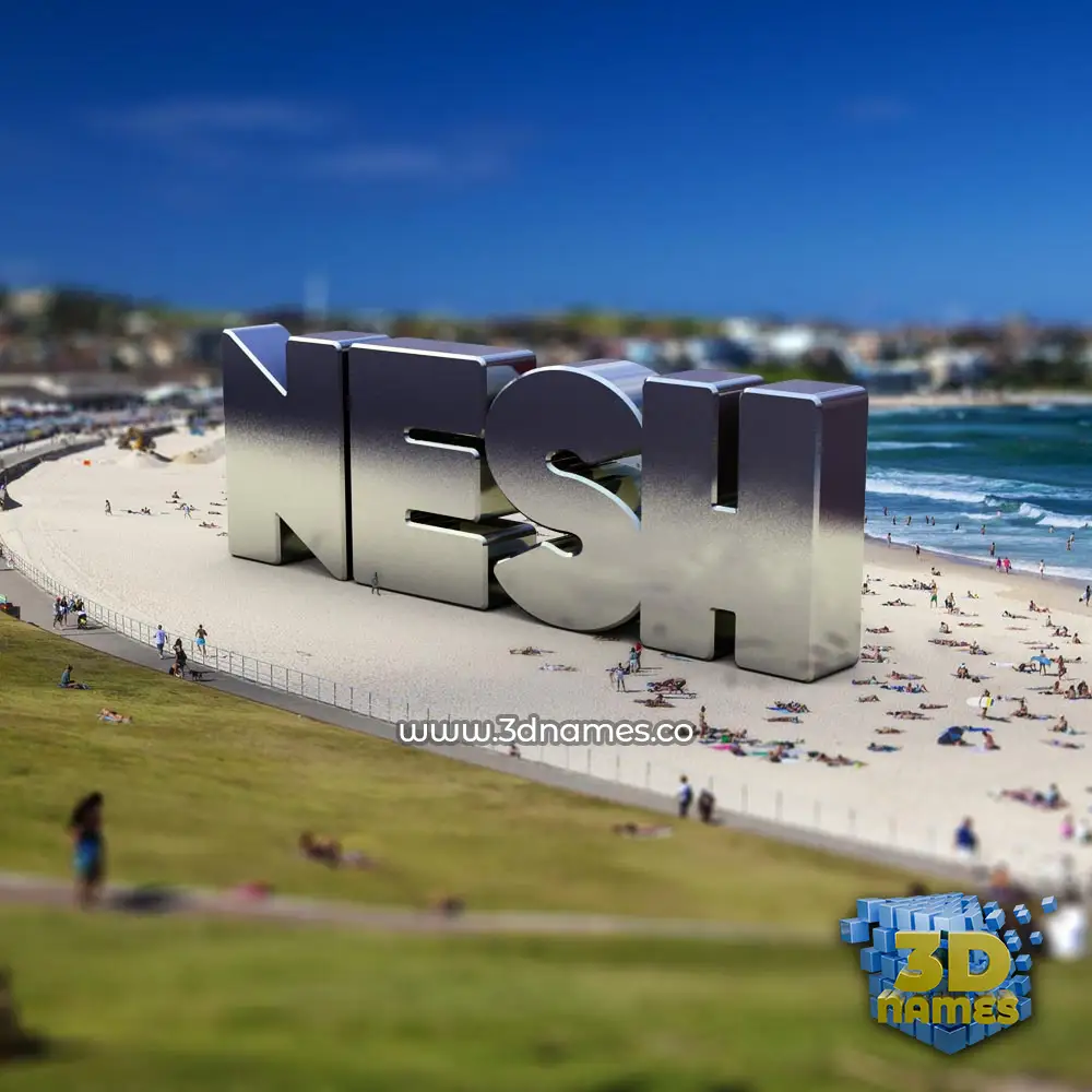 nesh in Bondi Beach style - 3D name wallpaper
