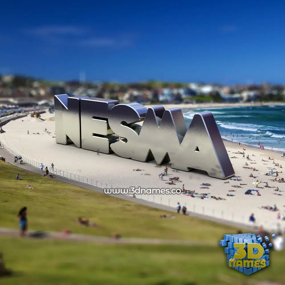 nesma in Bondi Beach style - 3D name wallpaper