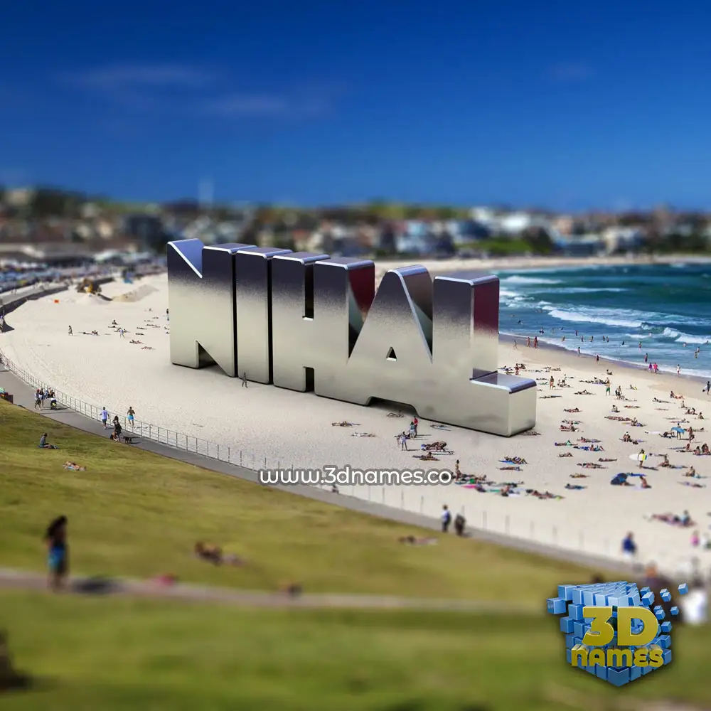 nihal in Bondi Beach style - 3D name wallpaper