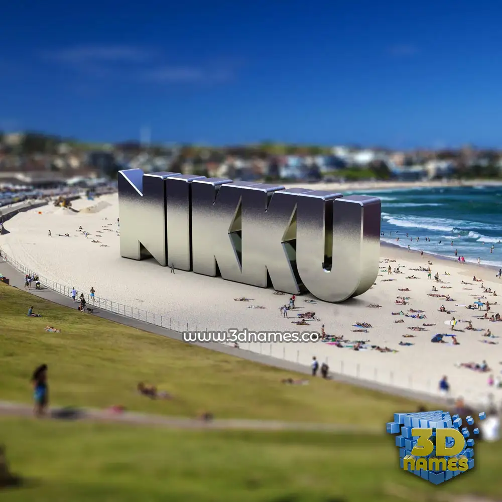 nikku in Bondi Beach style - 3D name wallpaper