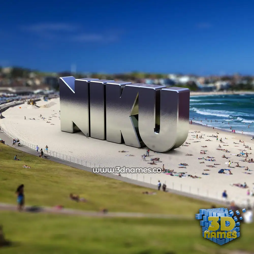 niku in Bondi Beach style - 3D name wallpaper