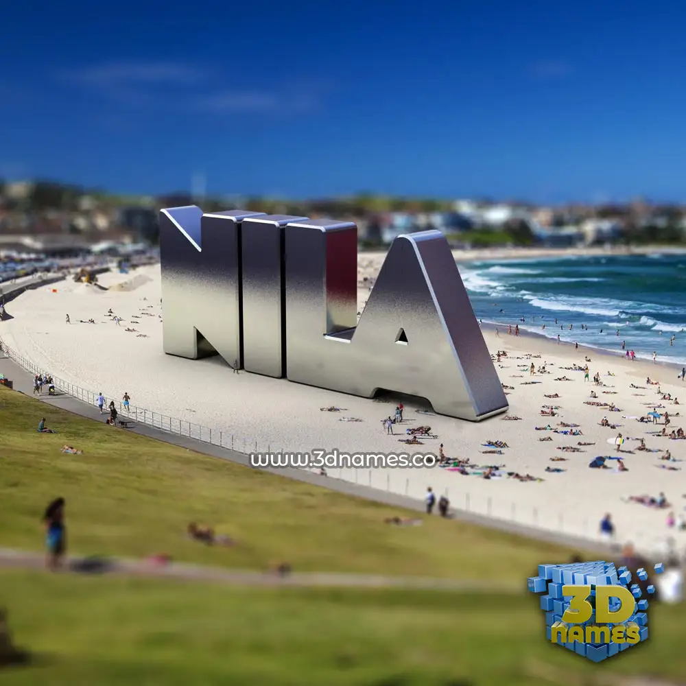 nila in Bondi Beach style - 3D name wallpaper