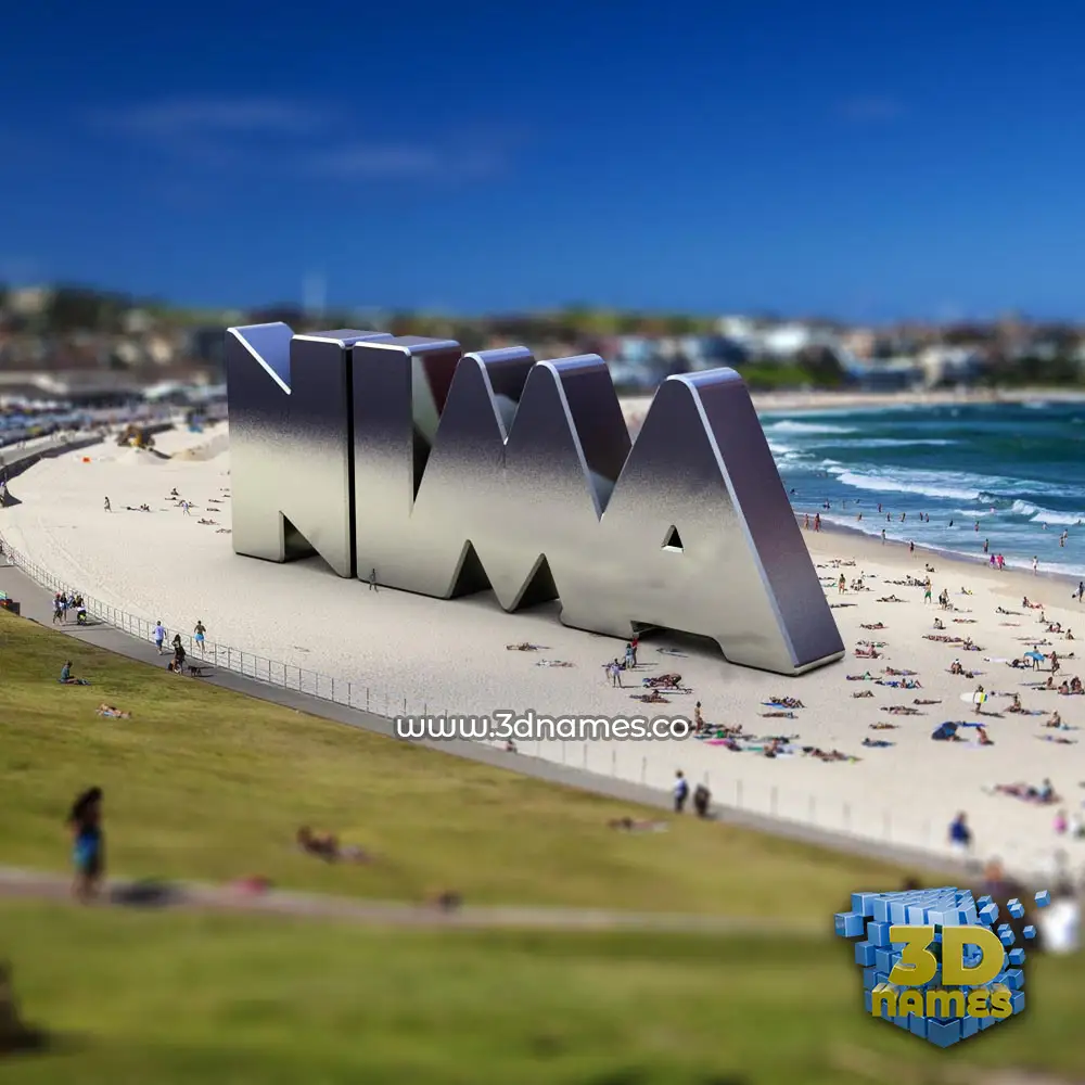 nima in Bondi Beach style - 3D name wallpaper