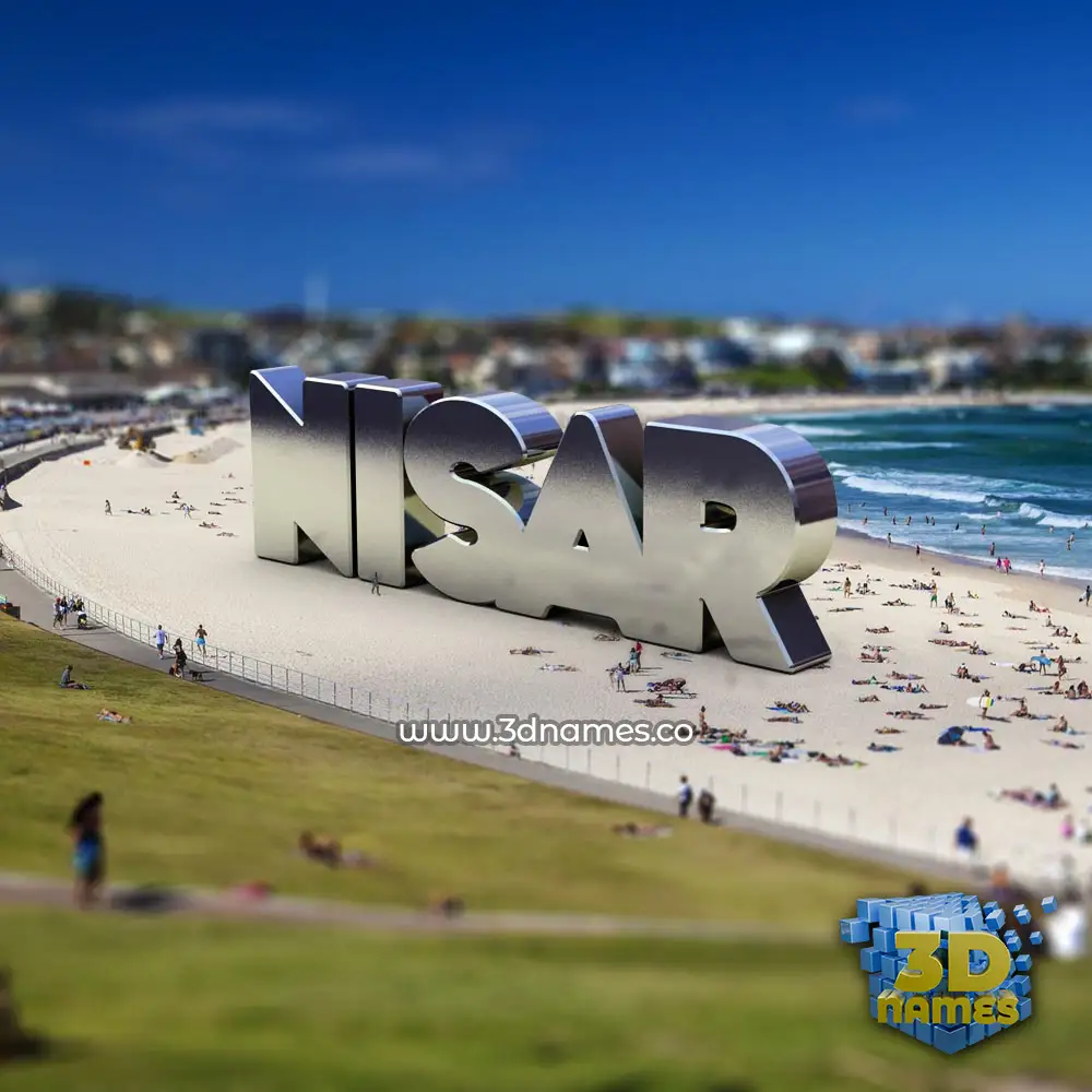 nisar in Bondi Beach style - 3D name wallpaper