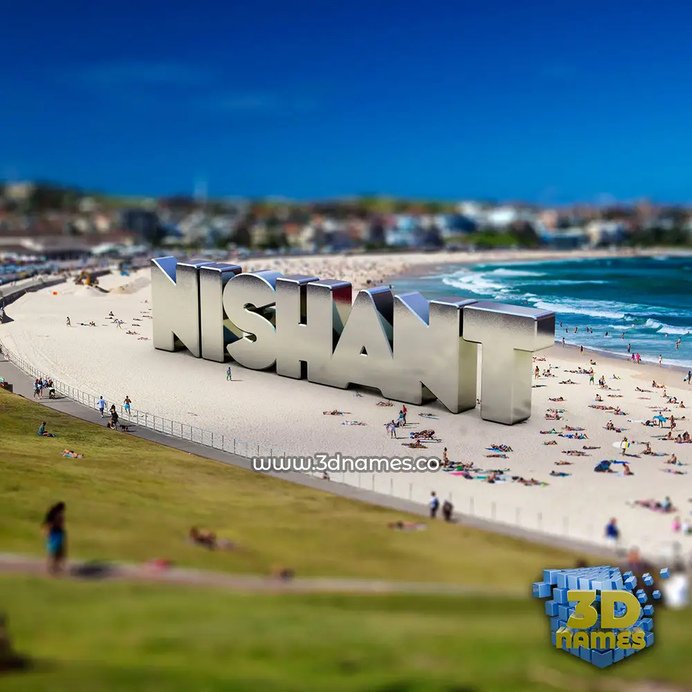 nishant in Bondi Beach style - 3D name wallpaper