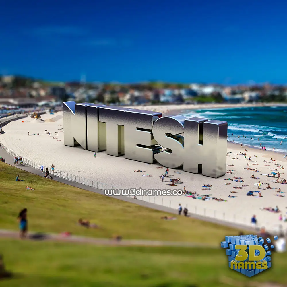 nitesh in Bondi Beach style - 3D name wallpaper