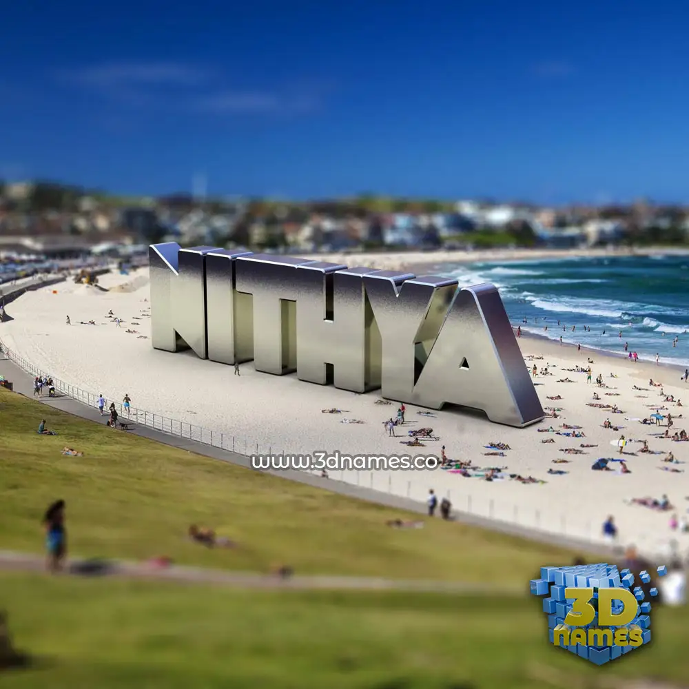 nithya in Bondi Beach style - 3D name wallpaper