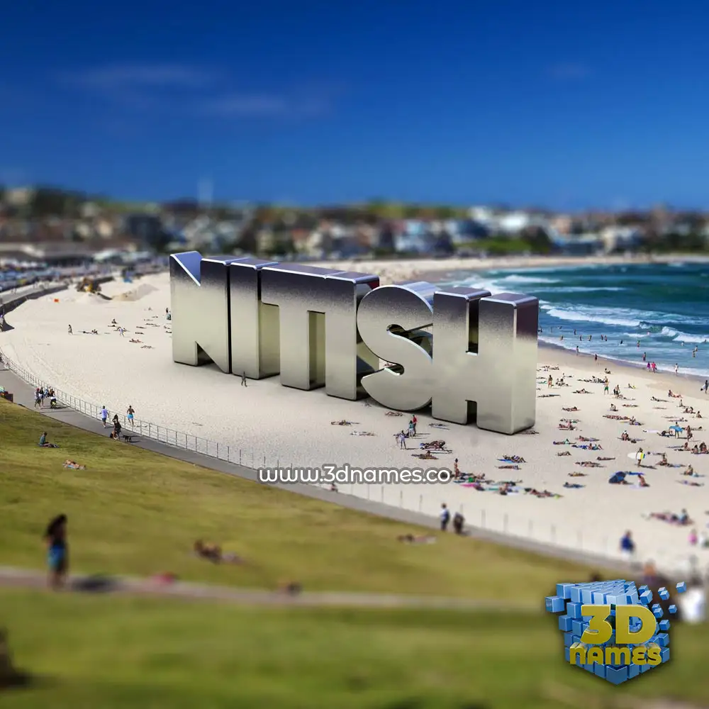 nitish in Bondi Beach style - 3D name wallpaper