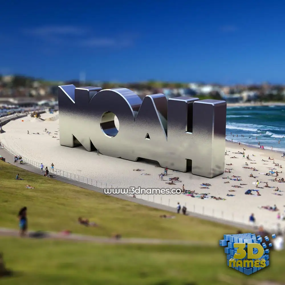 noah in Bondi Beach style - 3D name wallpaper