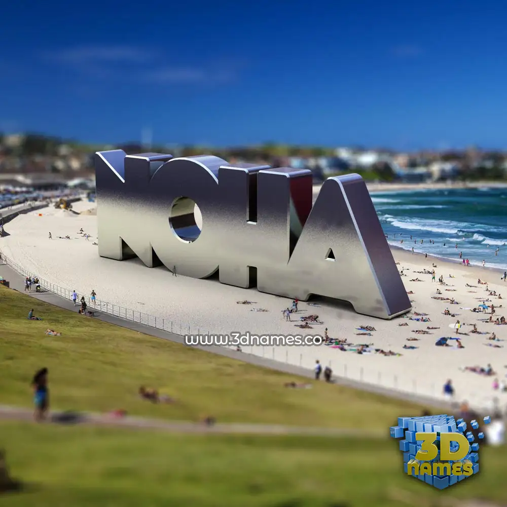 noha in Bondi Beach style - 3D name wallpaper