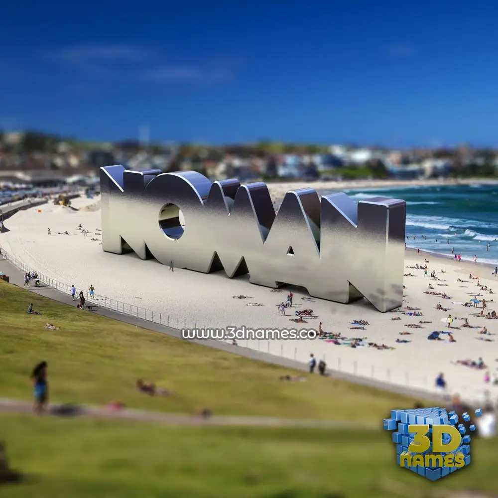noman in Bondi Beach style - 3D name wallpaper