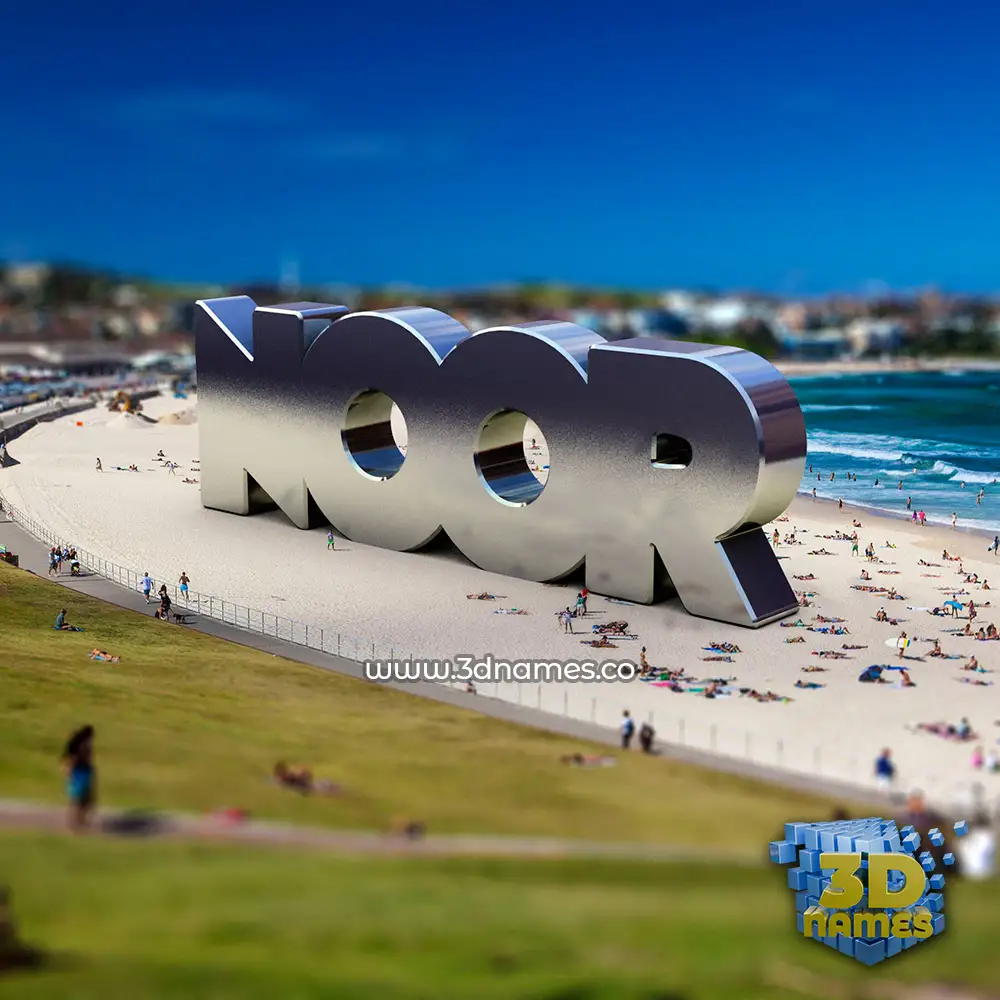 noor in Bondi Beach style - 3D name wallpaper