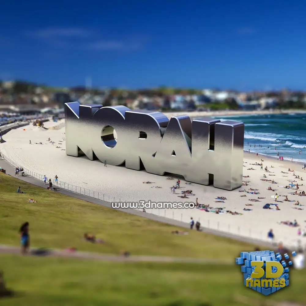 norah in Bondi Beach style - 3D name wallpaper