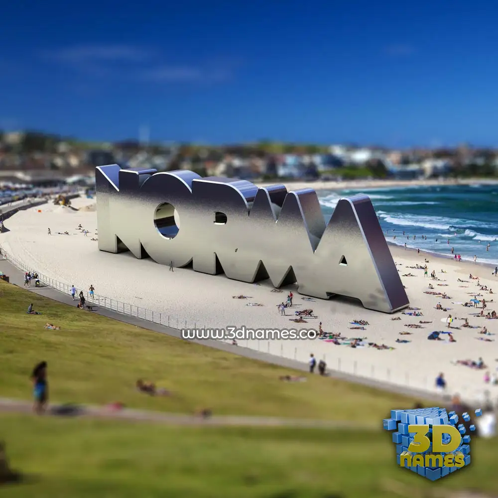 norma in Bondi Beach style - 3D name wallpaper
