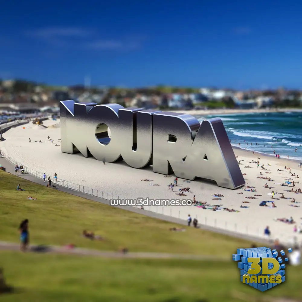 noura in Bondi Beach style - 3D name wallpaper