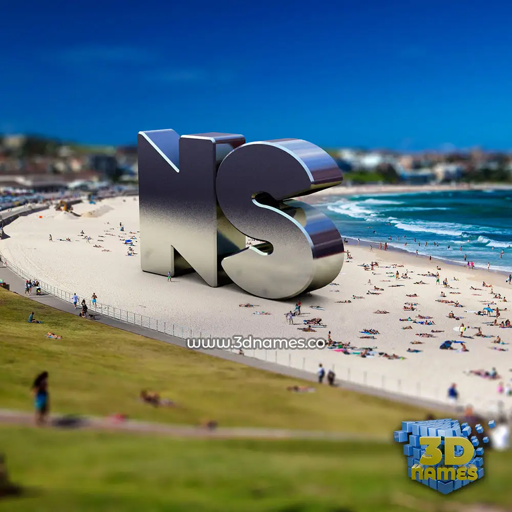 ns in Bondi Beach style - 3D name wallpaper