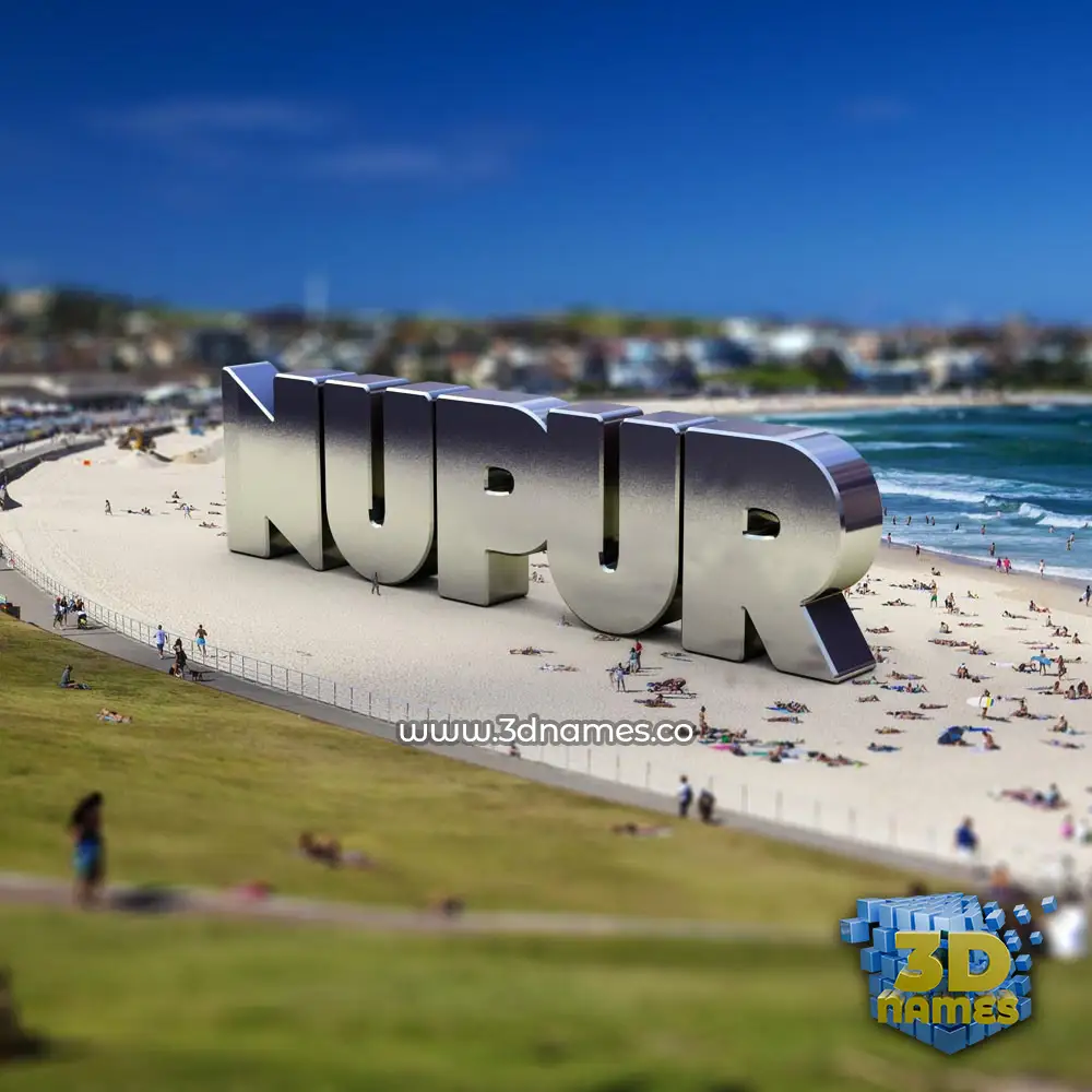 nupur in Bondi Beach style - 3D name wallpaper