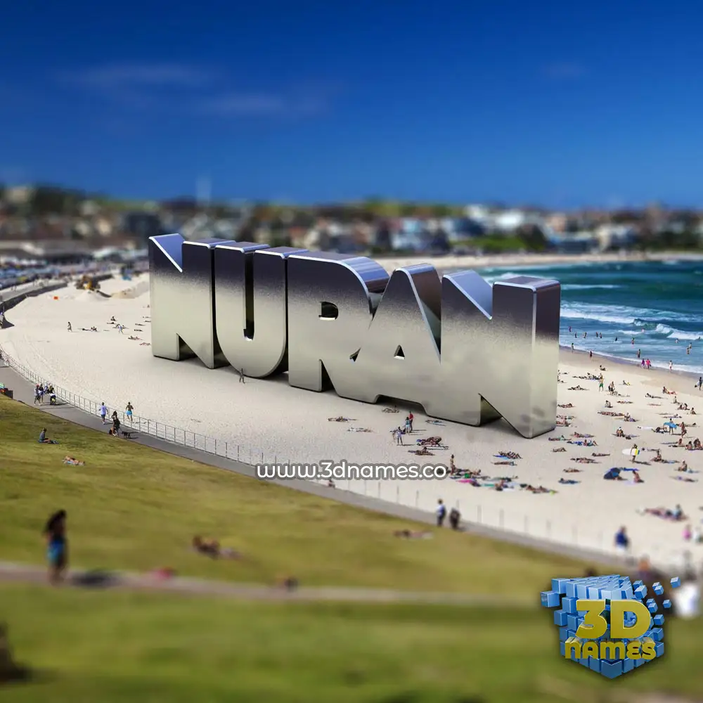 nuran in Bondi Beach style - 3D name wallpaper