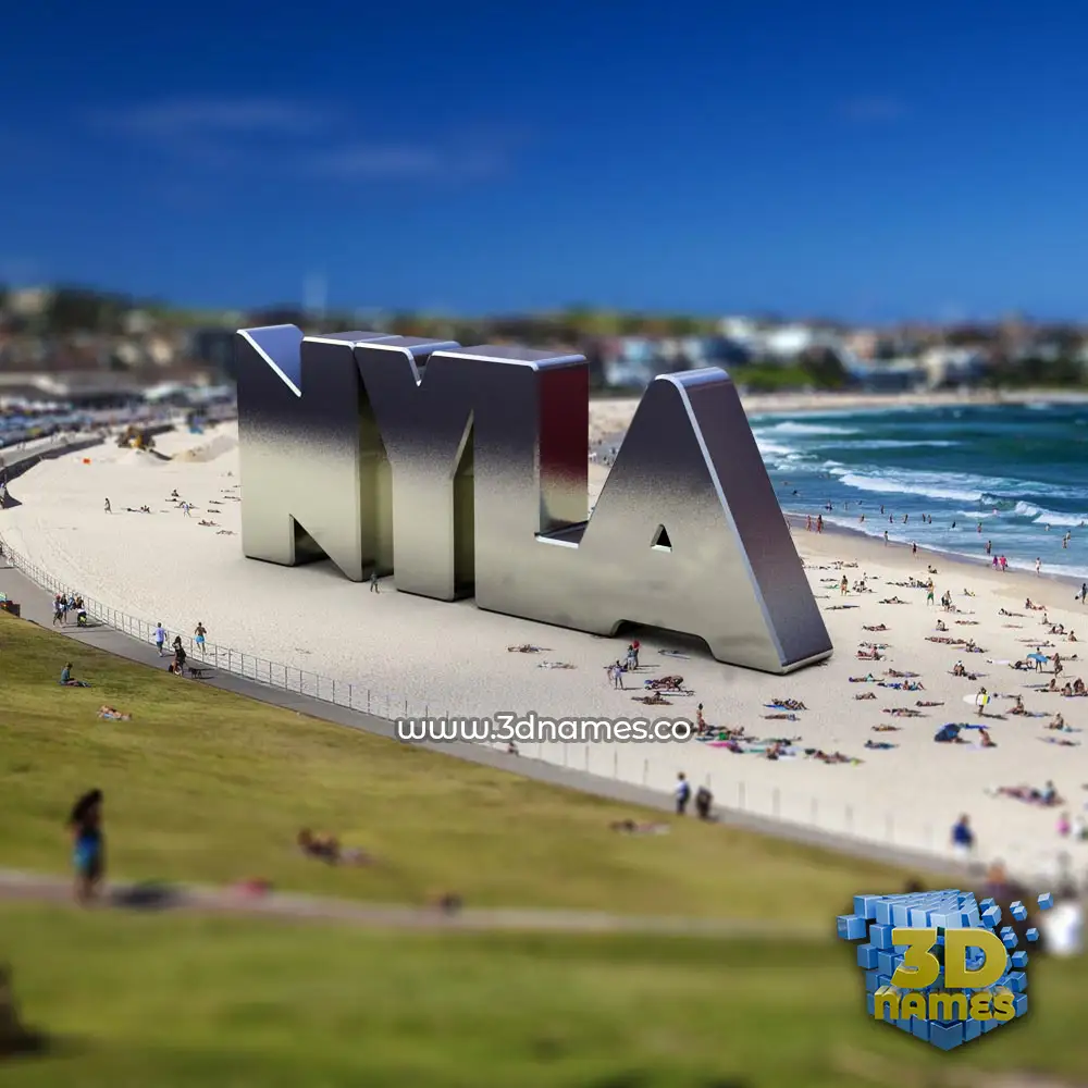 nyla in Bondi Beach style - 3D name wallpaper