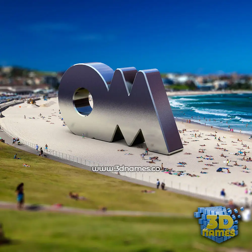 om in Bondi Beach style - 3D name wallpaper