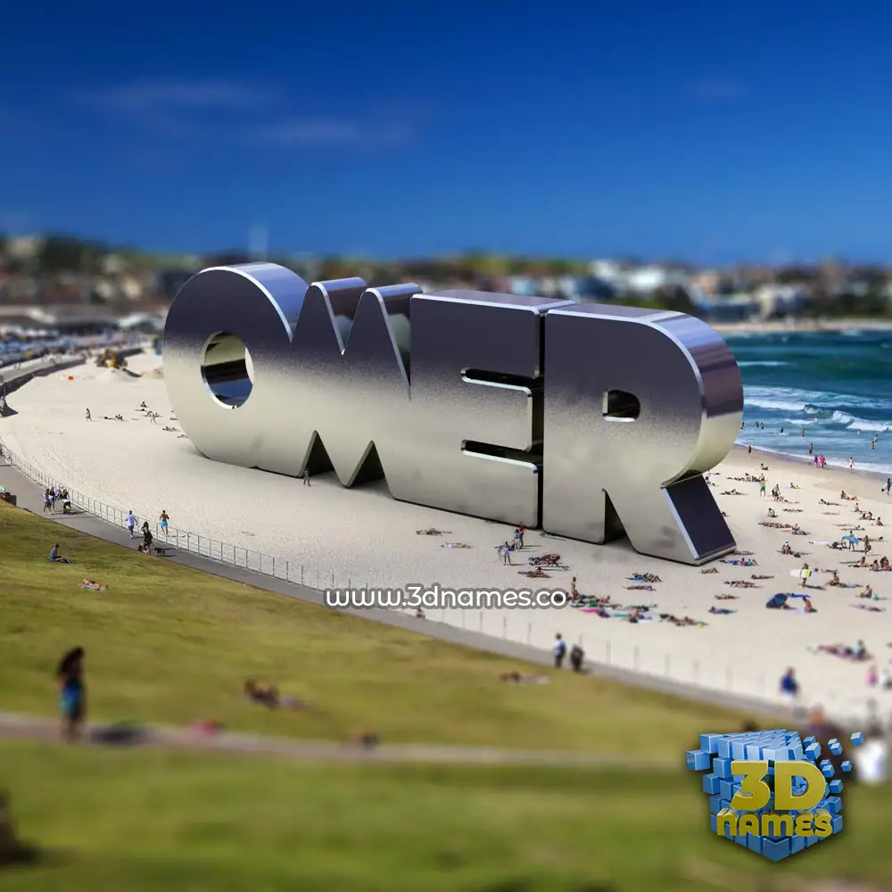 omer in Bondi Beach style - 3D name wallpaper