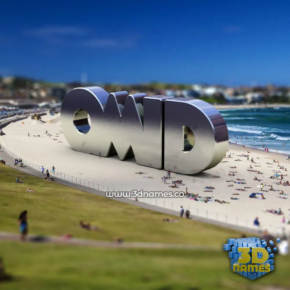 omid in Bondi Beach style - 3D name wallpaper
