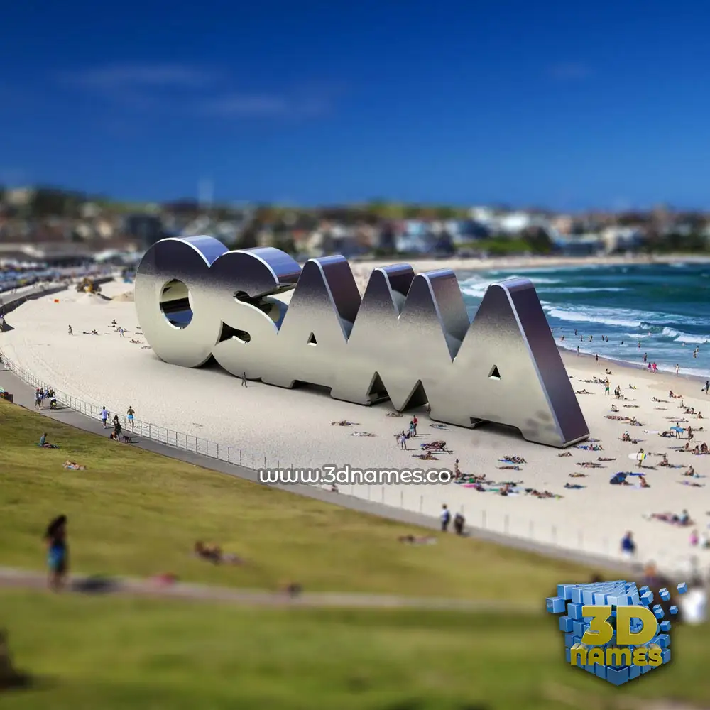 osama in Bondi Beach style - 3D name wallpaper