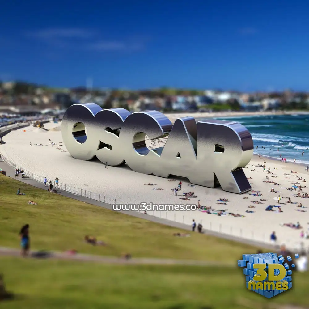 oscar in Bondi Beach style - 3D name wallpaper