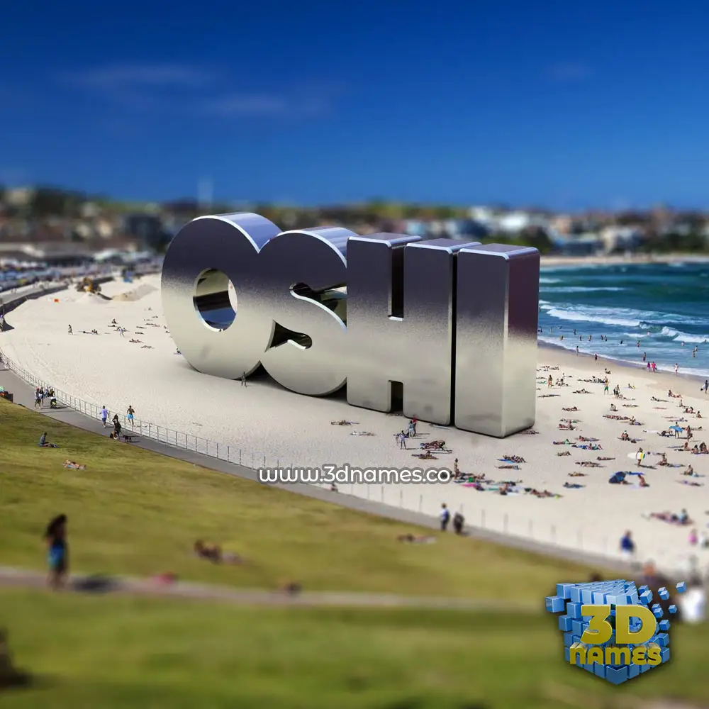 oshi in Bondi Beach style - 3D name wallpaper