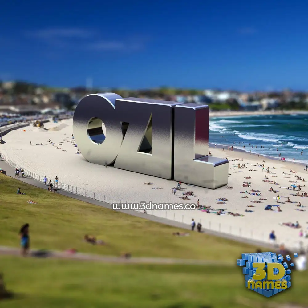 ozil in Bondi Beach style - 3D name wallpaper