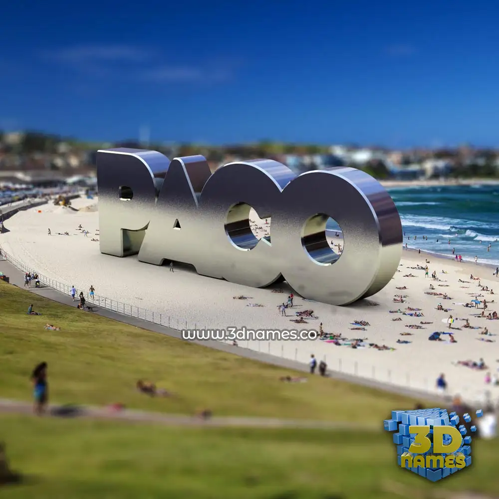 paco in Bondi Beach style - 3D name wallpaper