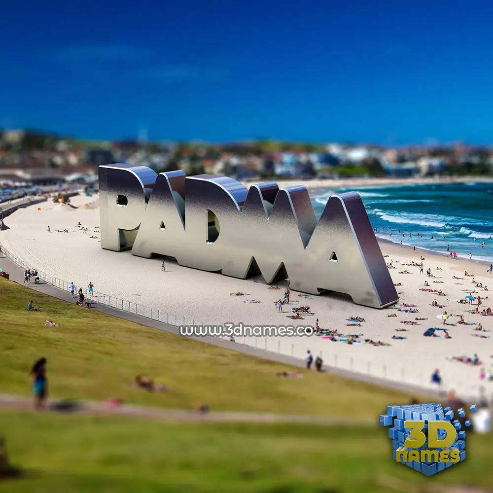 padma in Bondi Beach style - 3D name wallpaper