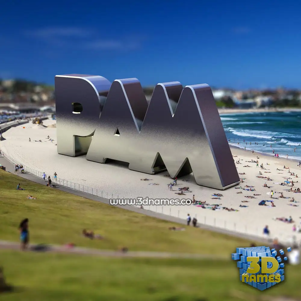 pam in Bondi Beach style - 3D name wallpaper